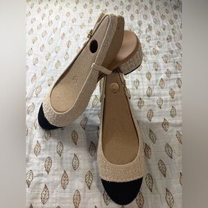 Rothy's The Heel Ballet Slingback Pearl Tweed